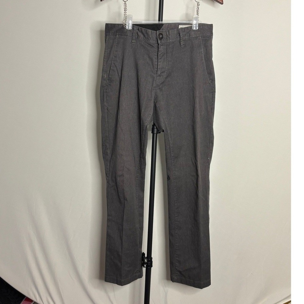 Volcom | Mens Frickin Modern Fit Chino Pants Grey Recycled Skateboard | Size 30